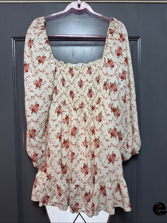 Altar'd State Dresses & Skirts - Altar'd State Cream Dress with Rust Floral Print